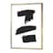 Designart - Black and White Geometric Company I - Mid-Century Modern Canvas in Gold Frame